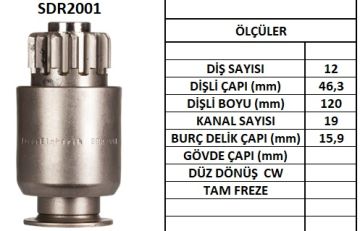 LUCAS SDR2001 MARŞ DİŞLİSİ DEV FATİH-DELCO 12 DİŞ