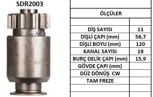 LUCAS SDR2003 MARŞ DİŞLİSİ  CAT 11 DİŞ