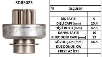 LUCAS SDR5023 MARŞ DİŞLİSİ PALİO-SİENA 9 DİŞ
