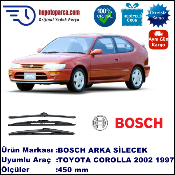 TOYOTA Corolla Hatchback [E10] 450 mm 05.1992-04.1997 BOSCH Arka Silecek