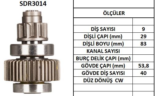 LUCAS SDR3014  MARŞ DİŞLİSİ T TOYOTA CORALLA ISUZU 9DİŞ