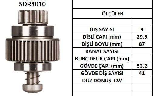 SLUCAS DR4010 MARŞ DİŞLİSİ NİSSAN-TERRANO-VANETTA 9 DİŞ