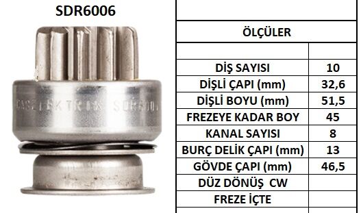 LUCAS SDR6006 MARŞ DİŞLİSİ MITSUBISHI L200-300 YM 10DİŞ