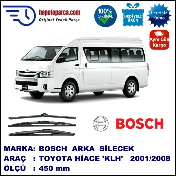 TOYOTA Hiace [KLH] 450 mm 08.2001-... BOSCH Arka Silecek