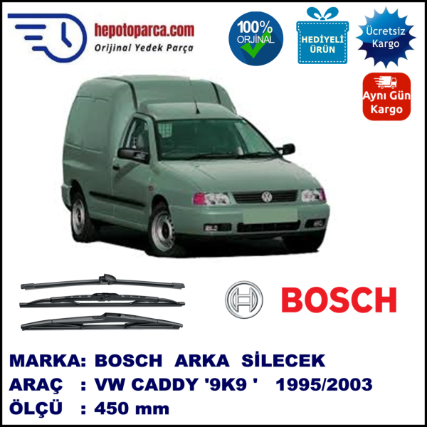 VW Caddy [9K9] 450 mm 11.1995-06.2003 BOSCH Arka Silecek
