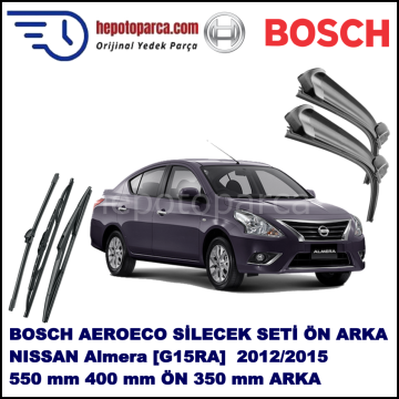 NISSAN Almera [G15RA] 11,2012-,,, Bosch Aeroeco Ön ve Arka Silecek Takımı