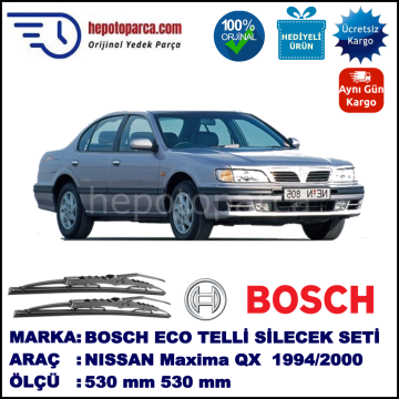 NISSAN Maxima QX [A32] 10.94-01.00 530 / 530 mm. BOSCH ECO Telli Silecek 2'li Takım