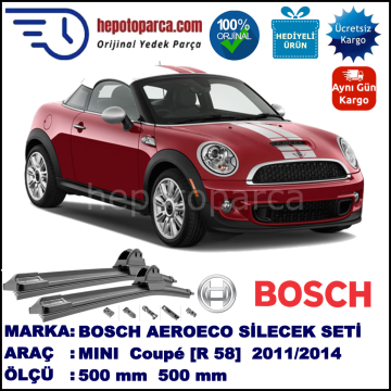 MINI (BMW) Mini Coupé [R 58] 09.2011-..., 500 / 500 mm. BOSCH AEROECO Aparatlı Muz Silecek
