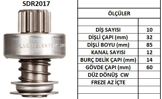 LUCAS SDR2017 MARŞ DİŞLİSİ.JOHN DEERE 10 DİŞ