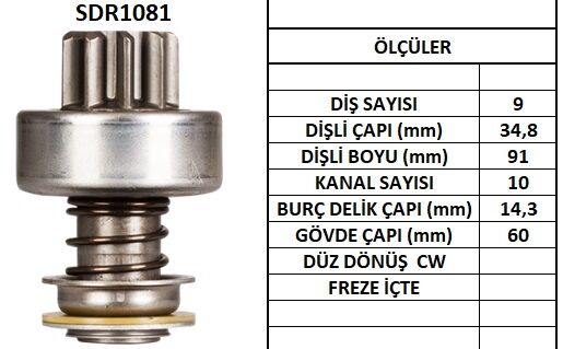 LUCAS SDR1081 MARŞ DİŞLİSİ.BOSCH TİP 9 DİŞ 302 MERCED.EM