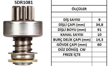 LUCAS SDR1081 MARŞ DİŞLİSİ.BOSCH TİP 9 DİŞ 302 MERCED.EM