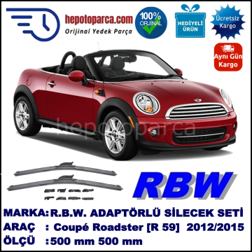 MINI (BMW) Mini Coupé Roadster [R 59] 02.2012-..., 500 / 500 mm.  RBW  ADAPTÖRLÜ MUZ SİLECEK SETİ