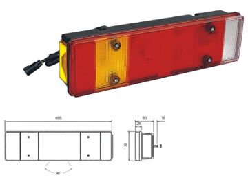 ÇERKEZ-PD800-32K STOP LAMBASI 7 FONKSİYON PLAKALI KABLOLU 'E ONAY'