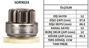 LUCAS SDR9024 MARŞ DİŞLİSİ FORD TRANSİT 12 DİŞ MOTOGRAFT
