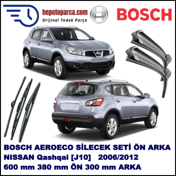 NISSAN Qashqai [J10] 12,2006-,,, Bosch Aeroeco Ön ve Arka Silecek Takımı