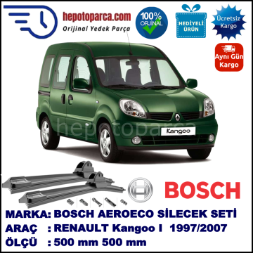 RENAULT Kangoo I [FC./KC.] 10.1997-12.2007, 500 / 500 mm. BOSCH AEROECO Aparatlı Muz Silecek