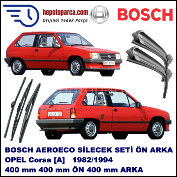 OPEL Corsa [A] 09,1982-08,1994 Bosch Aeroeco Ön ve Arka Silecek Takımı
