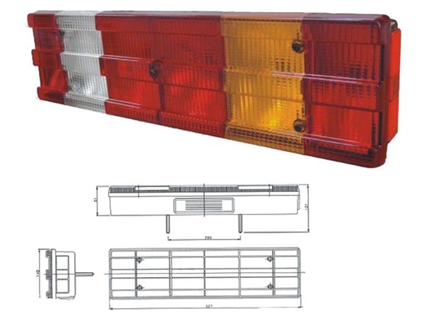 ÇERKEZ-PD800-81 ACTROS STOP LAMBASI AMPUL SOKETLİ PLAKALI SOL  MERCEDES ACTROS 5 CİVATA AXOR