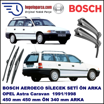 OPEL Astra Caravan [F] 09,1991-08,1998 Bosch Aeroeco Ön ve Arka Silecek Takımı