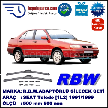 SEAT Toledo [1L2] 05.1991-03.1999, 500 / 500 mm.  RBW  ADAPTÖRLÜ MUZ SİLECEK SETİ