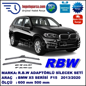 BMW X5 [F 15] 11.2013-..., 600 / 500 mm.  RBW  ADAPTÖRLÜ MUZ SİLECEK SETİ