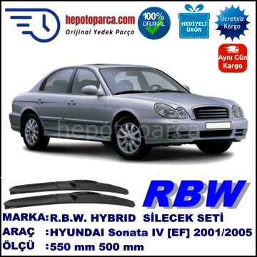 HYUNDAI Sonata IV [EF] 04.01-01.05 550 / 500 mm. RBW Hybrid Silecek Seti. U Kanca Uyumlu Hibrit