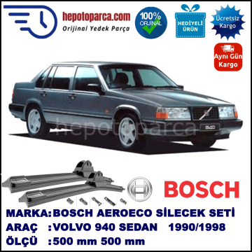 VOLVO 940  09.1990-10.1998, 500 / 500 mm. BOSCH AEROECO Aparatlı Muz Silecek