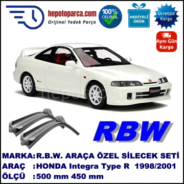 HONDA Integra Type R [DC] 01.98-10.01 500 / 450 mm. RBW Muz Silecek Seti  2'li Takım. U Kanca Uyumludur.
