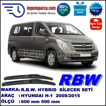 HYUNDAI H-1  03.08-... 600 / 500 mm. RBW Hybrid Silecek Seti. U Kanca Uyumlu Hibrit