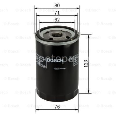 VW (VOLKSWAGEN) Jetta 1.8 01.1984 - 10.1991 BOSCH YAĞ FİLTRESİ