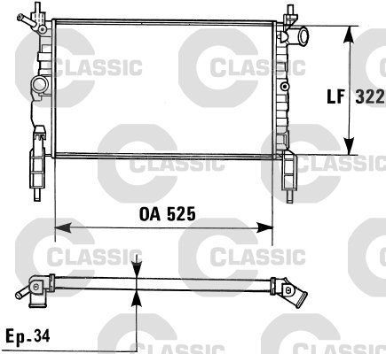 230975 CLASSIC-RADYATÖR OPEL ASTRA 1.6 I (CLASSIC 730975) 1300112 1300113