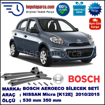 NISSAN Micra [K13K] 07.2010-..., 530 / 350 mm. BOSCH AEROECO Aparatlı Muz Silecek