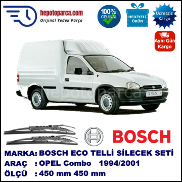 OPEL Combo  09.94-10.01 450 / 450 mm. BOSCH ECO Telli Silecek 2'li Takım