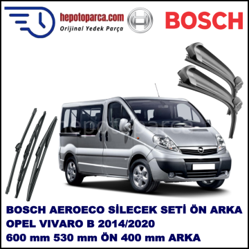 OPEL Vivaro  03,2001-,,, Bosch Aeroeco Ön ve Arka Silecek Takımı