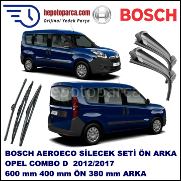 OPEL Combo [D] 02,2012-,,, Bosch Aeroeco Ön ve Arka Silecek Takımı