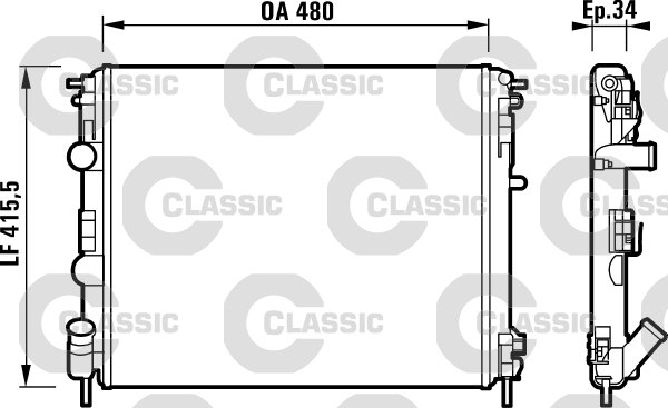 232721 CLASSIC-RADYATÖR RENAULT KANGOO/CLIO (CLASSIC 732721) 8200343476