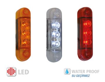 SBA3R 12V/24V 3 LEDLİ KIRMIZI Basamak Aydınlatma S 30220020