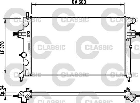 232729 CLASSIC-RADYATÖR OPEL ASTRA 1.4/1.6/1.8 W A/C (CLASSIC 732729) 1300189