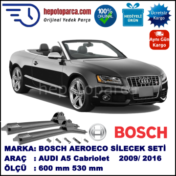 AUDI A5 Cabriolet [8F7] 03.2009-..., 600 / 530 mm. BOSCH AEROECO Aparatlı Muz Silecek