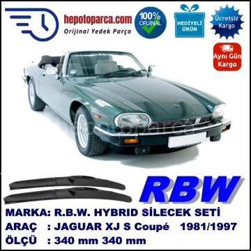 JAGUAR XJ S Cabrio  09.81-12.97 340 / 340 mm. RBW Hybrid Silecek Seti. U Kanca Uyumlu Hibrit