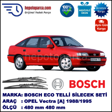 OPEL Vectra [A] 09.88-08.95 480 / 480 mm. BOSCH ECO Telli Silecek 2'li Takım