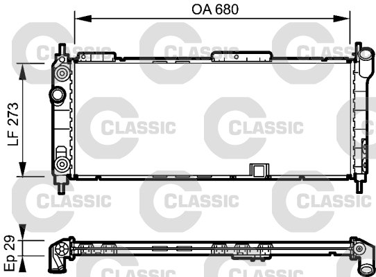 234271 CLASSIC-RADYATÖR OPEL CORSA B COMBO 1300153 52459322