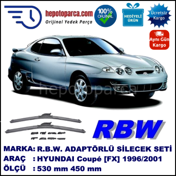 HYUNDAI Coupé [FX] 07.1996-..., 530 / 450 mm.  RBW  ADAPTÖRLÜ MUZ SİLECEK SETİ