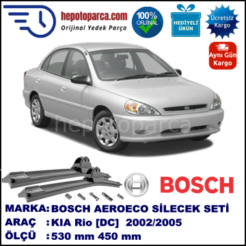 KIA Rio [DC] 07.2000-02.2005, 530 / 450 mm. BOSCH AEROECO Aparatlı Muz Silecek