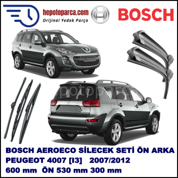 PEUGEOT 4007 [I3] 09,2007-,,, Bosch Aeroeco Ön ve Arka Silecek Takımı