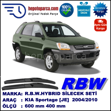 KIA Sportage [JE] 09.04-05.10 600 / 400 mm. RBW Hybrid Silecek Seti. U Kanca Uyumlu Hibrit