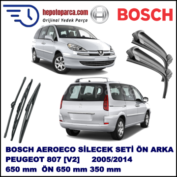 PEUGEOT 807 [V2] 08,2005-,,, Bosch Aeroeco Ön ve Arka Silecek Takımı