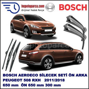 PEUGEOT 508 RXH  09,2011-,,, Bosch Aeroeco Ön ve Arka Silecek Takımı