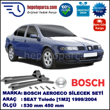 SEAT Toledo [1M2] 04.1999-07.2004, 530 / 450 mm. BOSCH AEROECO Aparatlı Muz Silecek