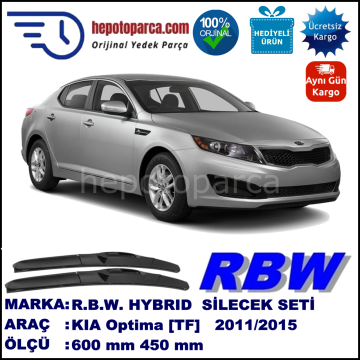 KIA Optima [TF] 09.11-... 600 / 450 mm. RBW Hybrid Silecek Seti. U Kanca Uyumlu Hibrit